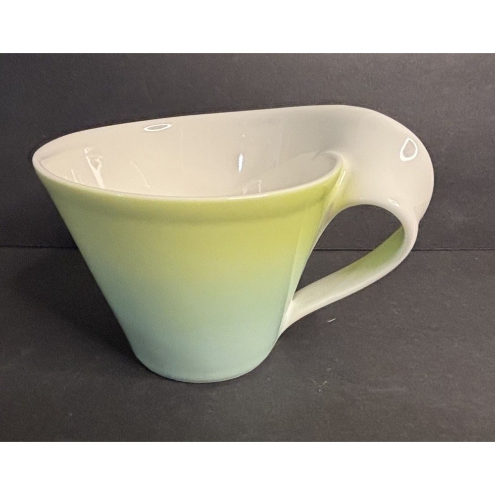 Villeroy & Boch New Wave Lagoon Coffee Mug Ombre Green Blue Modern 12 oz